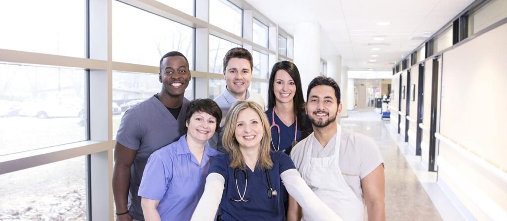 Doctors and nurses working together as part of Canada's healthcare workforce